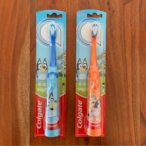 New 2 Colgate Battery Powered Electric Toothbrush Kids Extra Soft Toddlers Bluey